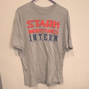Marvel Stark Industries Intern Short Sleeve Tee - Gray with Red & Blue Print XL